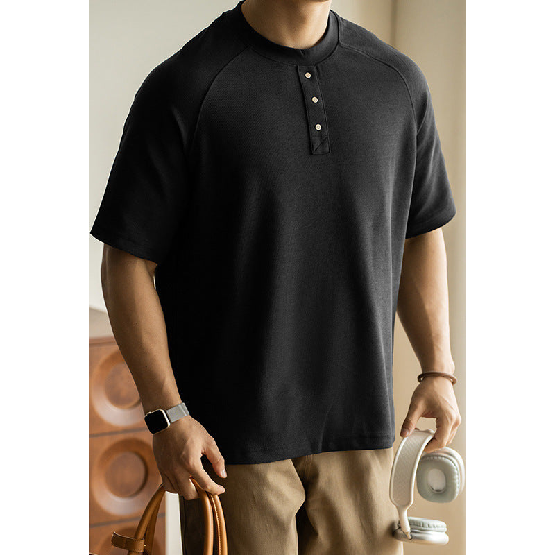 Breathable Terry Texture Raglan Sleeve Casual Loose Top