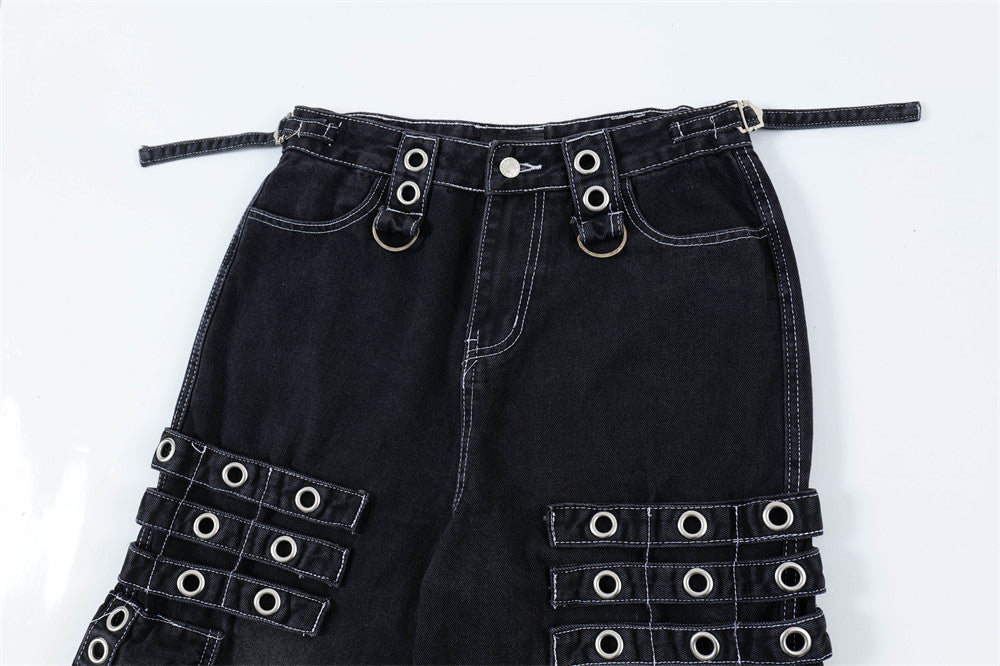 Fashion Punk Rock Cargo Jeans Men