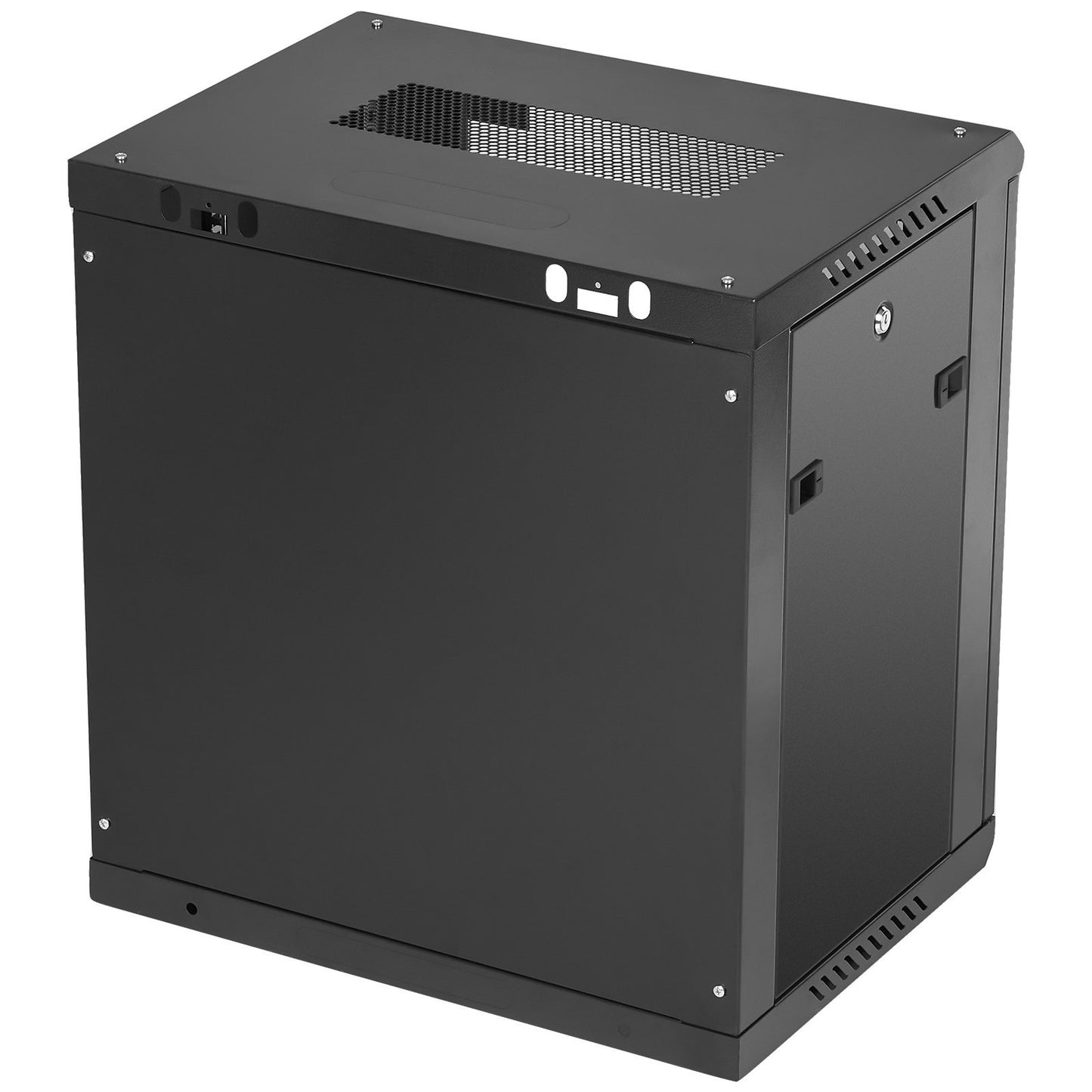 12U Wall Mount Network Server Cabinet, 15.5 Deep, Server Rack Cabinet Enclosure, 200 Lbs Max. Ground-mounted Load Capacity, With Locking Glass Door Side Panels, For IT Equipment, A V Devices
