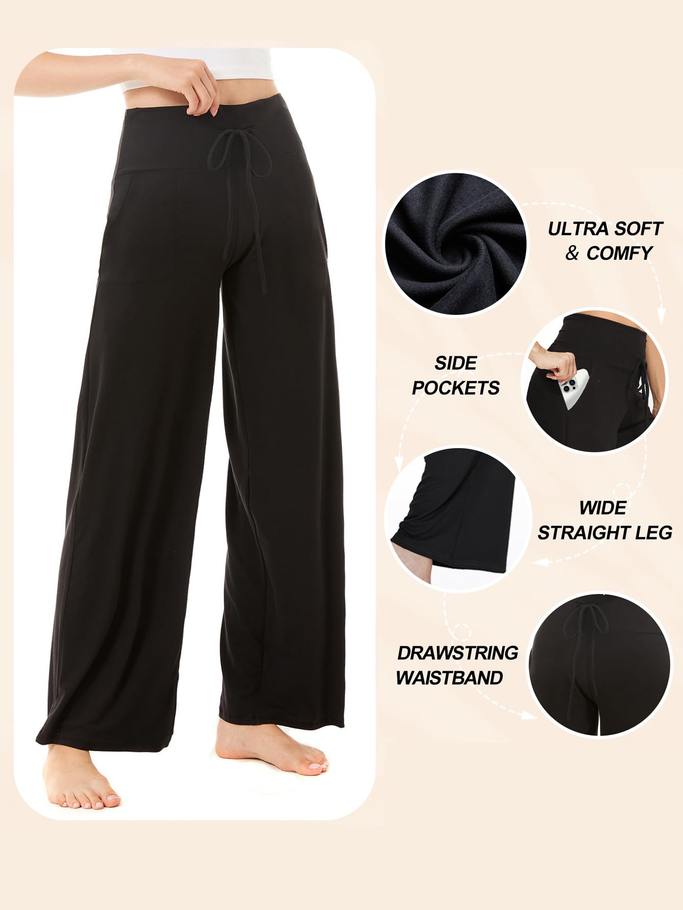 Wide-leg Pants - Cropped Pockets Solid Crimson