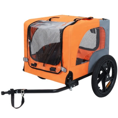 Utdoor Heavy Duty Collapsible Pet Bike Trailer With 16-Inch All Terrain Wheels & Universal Hitch Foldable Dog Cargo Carrier Cart For Bicycles