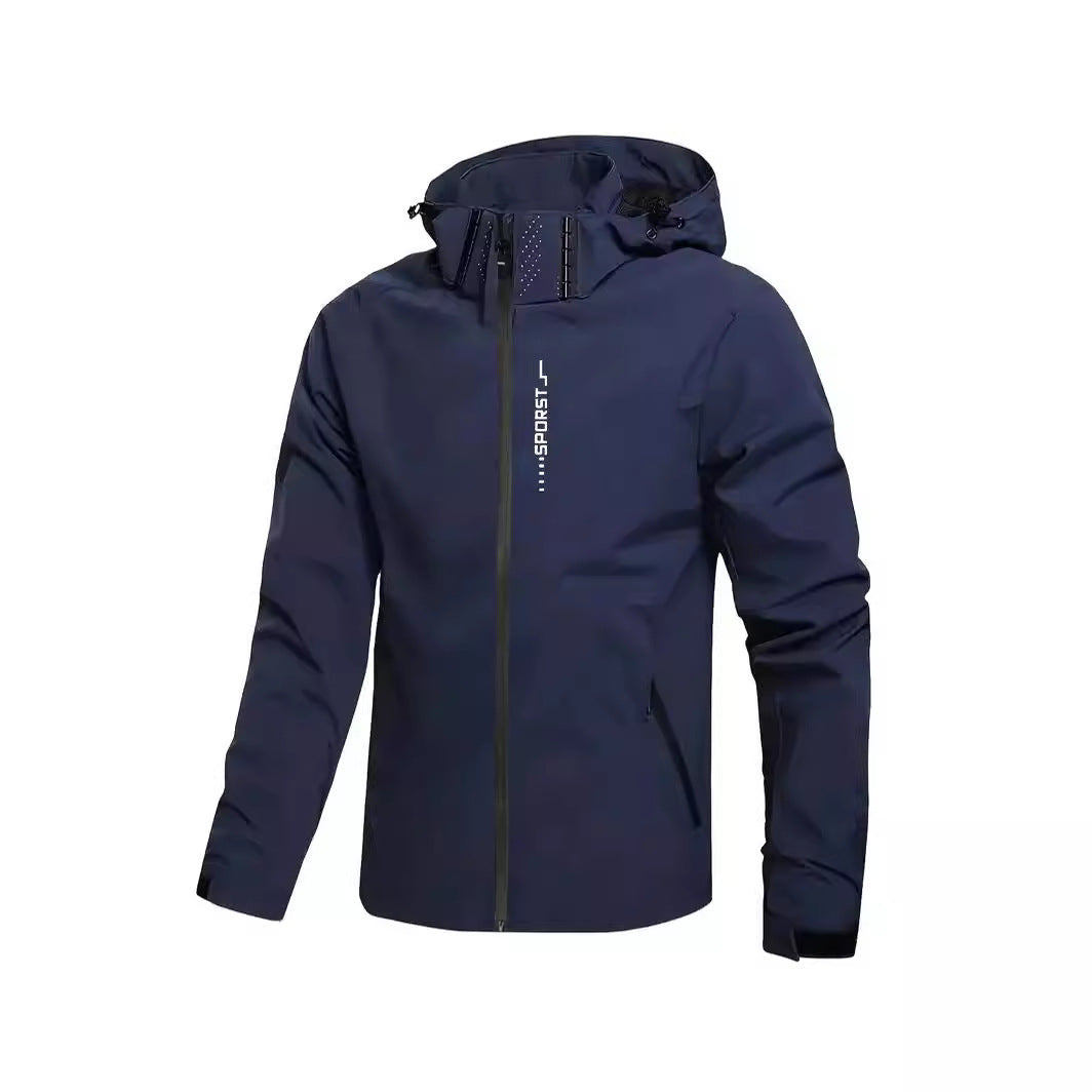 Solid Color Hooded Loose Cargo Zipper Japanese Style