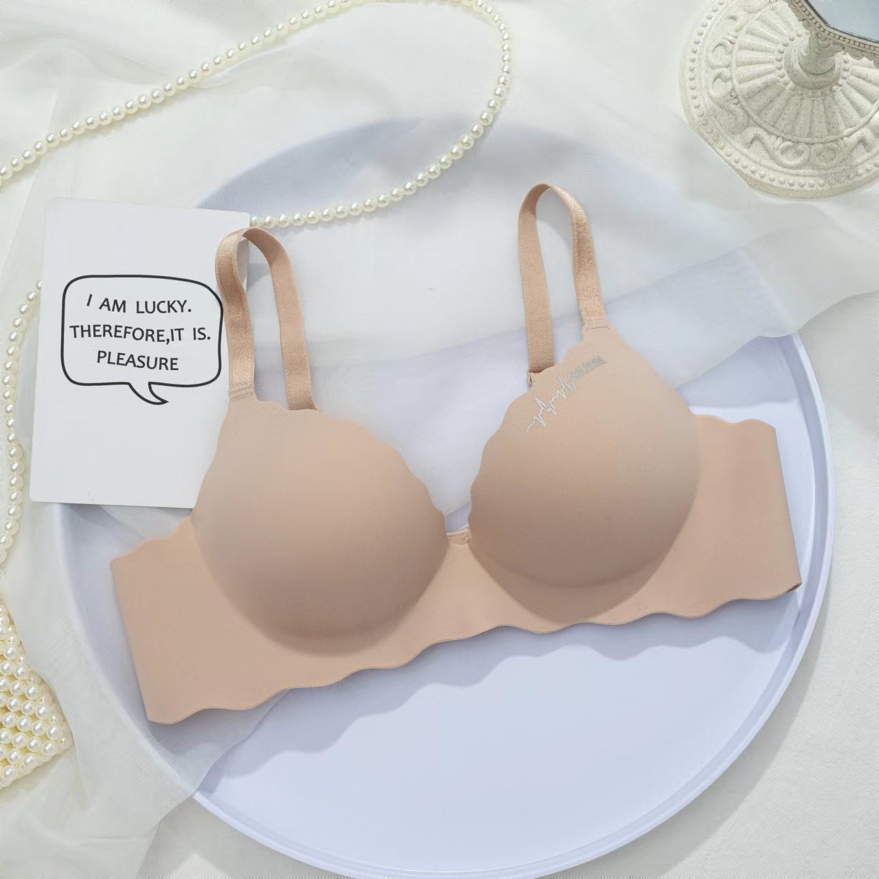 British Letters Girl's Underwear Non-steel Ring Adjustable Gathered Without Trace Bra