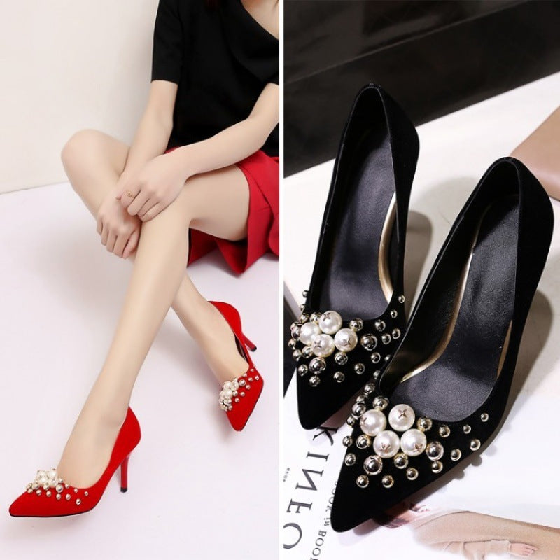 High heeled wedding shoes