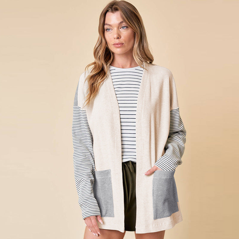 New Multi-pocket Long Sleeve Cardigan For Women