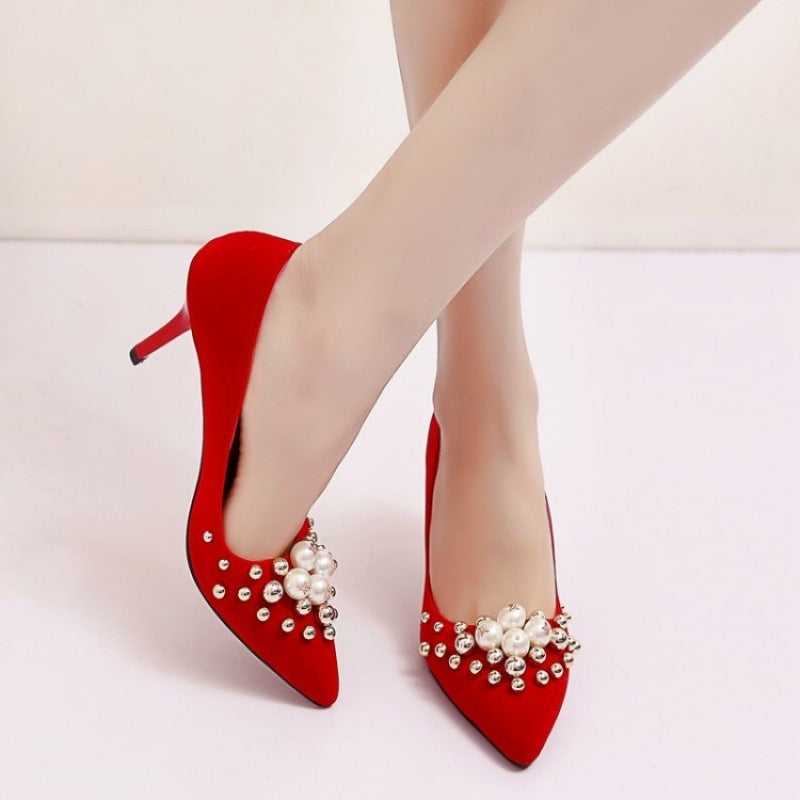 High heeled wedding shoes