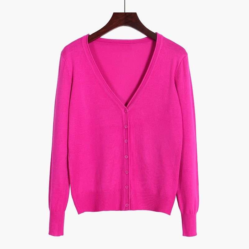 Women's Cloth Buckle Mercerized Cotton Coat Oversized Loose Sweater Outside