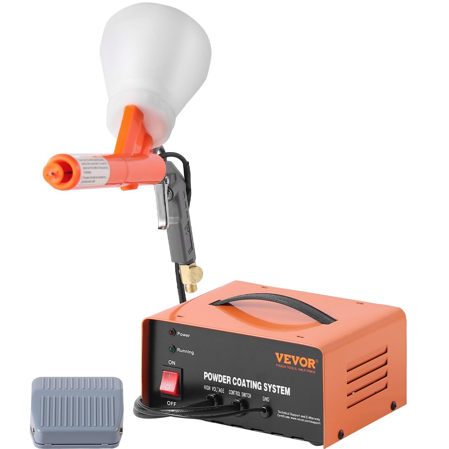 Powder Coating System, 50KV Electrostatic Output Powder Coating Kit With Foot Switch, Spray Gun, Nozzles And Powder Cups, Powder Coating Equipment For Home DIY And Commercial Production