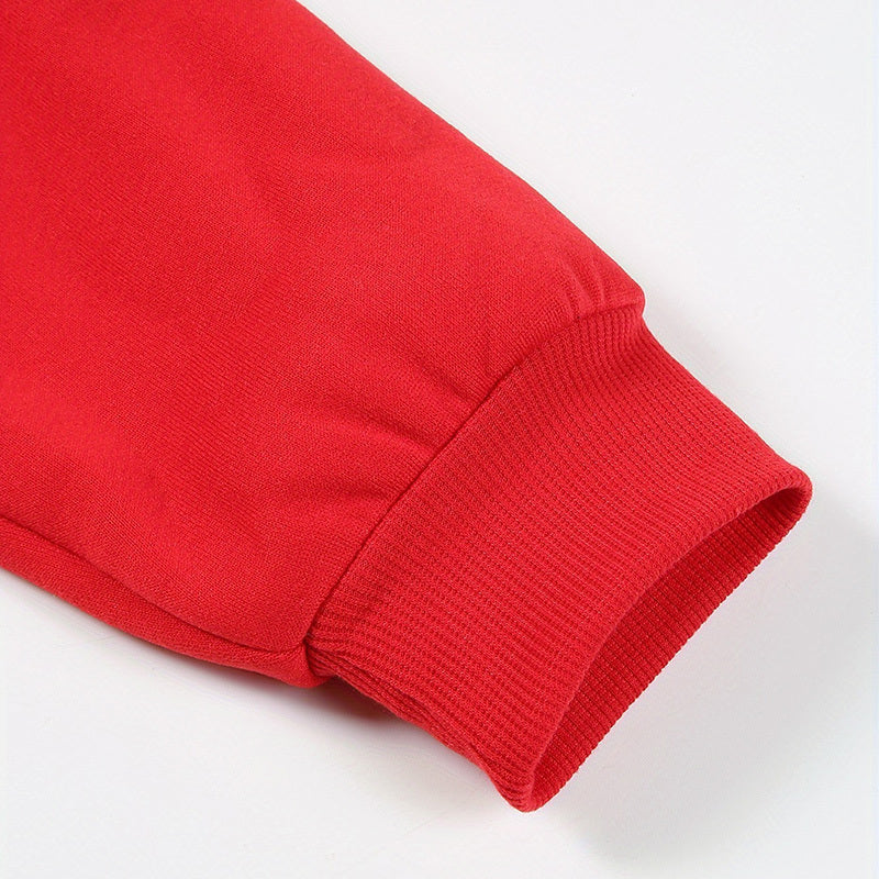 Women's Solid Color Casual Pullover Sweatshirt - Minimalist Round Neck Long Sleeve Top For Spring&Fall