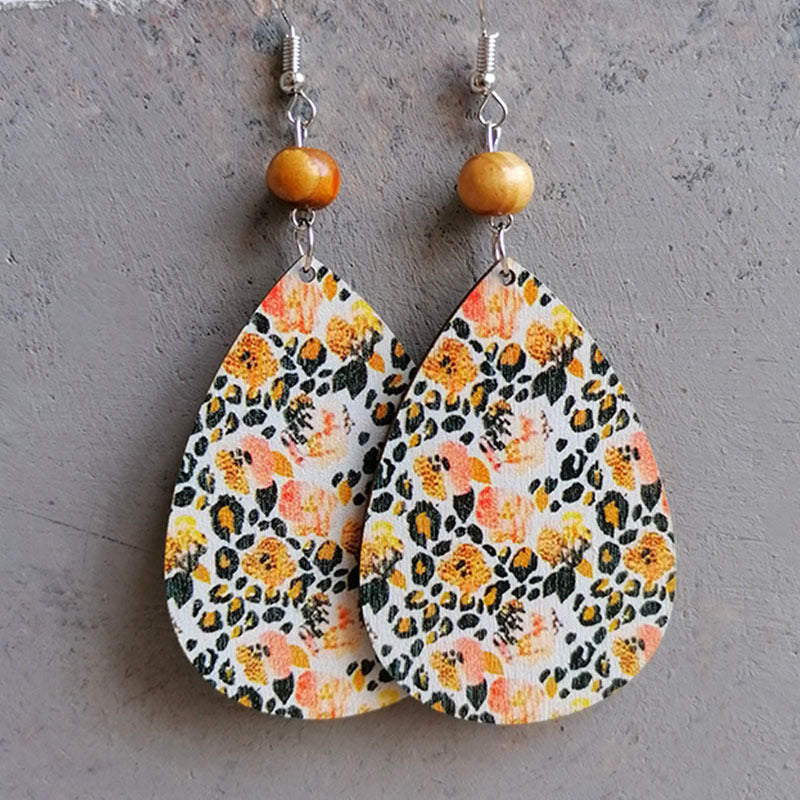 Vintage Ethnic Boho Drop Earrings Floral