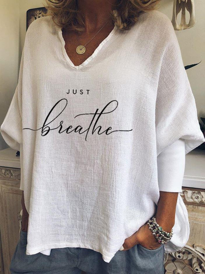 Street Hipster V-neck Long Sleeve Loose Top Summer