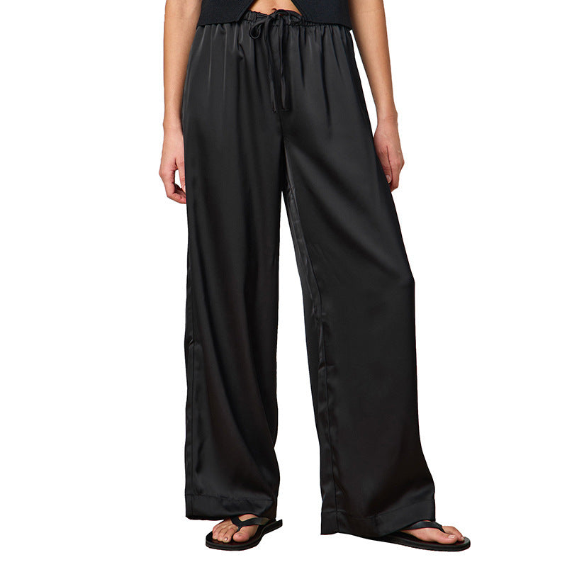 Women's Clothing Pure Color Tied Wide Leg Leisure All-matching Trousers