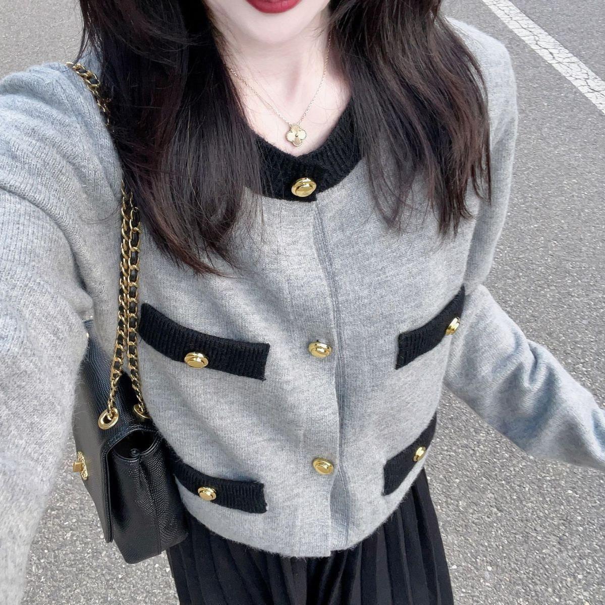 Women's Classic Style Knitted High-grade Sweater Short Coat