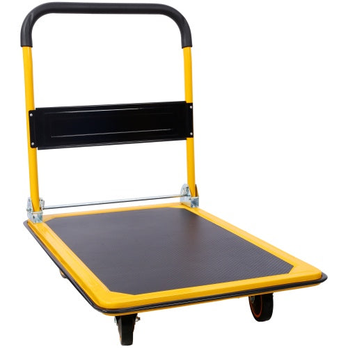 Foldable Platform Truck Push Dolly 330 Lb. Weight Capacity Black And Yellow