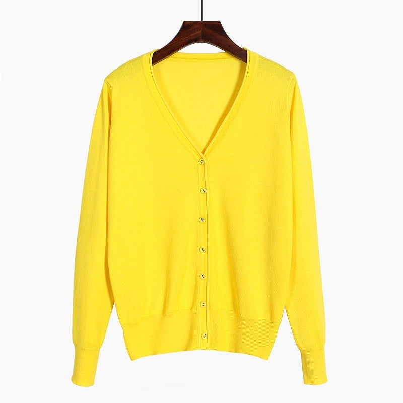 Women's Cloth Buckle Mercerized Cotton Coat Oversized Loose Sweater Outside