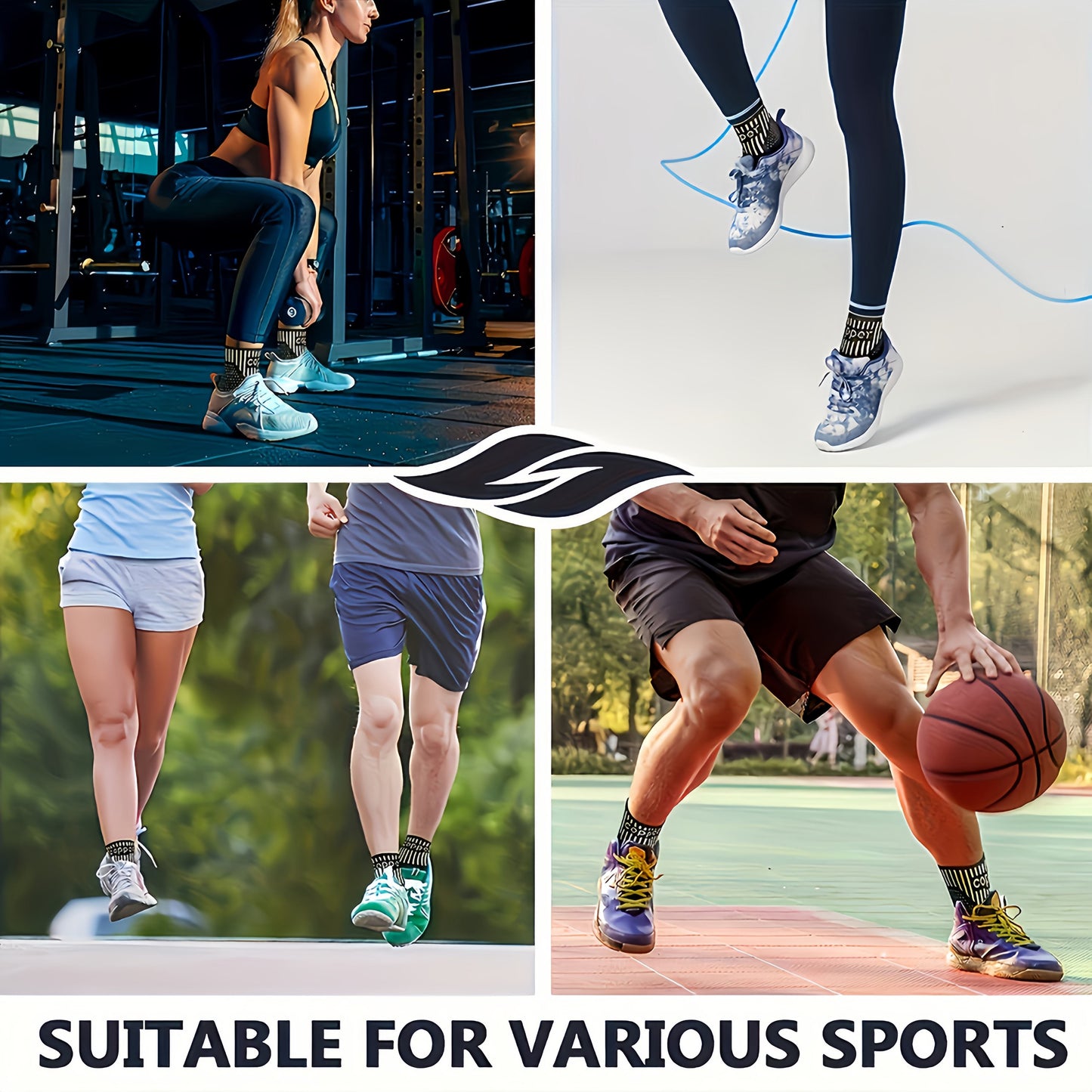 1 Pair Copper Ankle Support Sleeves Unisex Wicking With Arch Heel Stabilization Ideal For Basketball Tennis Running