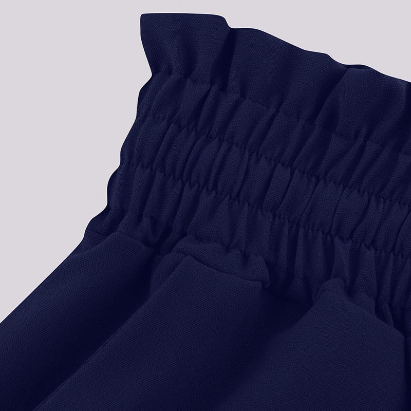 Women's High Waist Wide Leg Pants Elastic Drawstring Casual Loose Flowy Trousers With Pockets