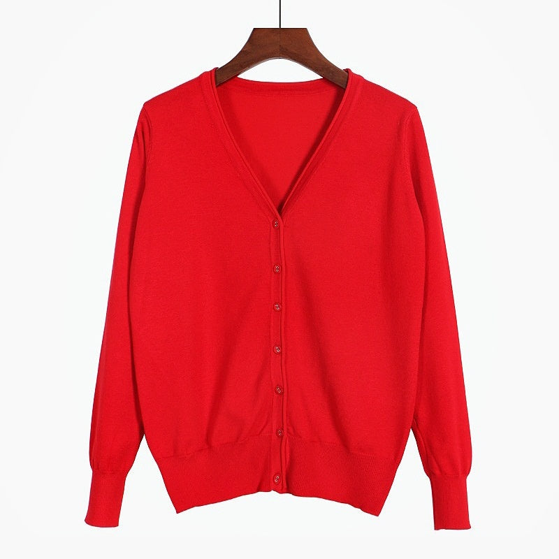 Women's Cloth Buckle Mercerized Cotton Coat Oversized Loose Sweater Outside