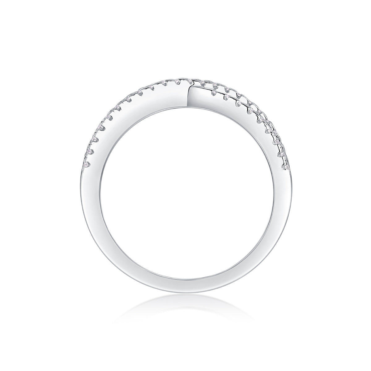 Double Band Diamond Ring Luxury Fashion Set Moissanite Silver Ring