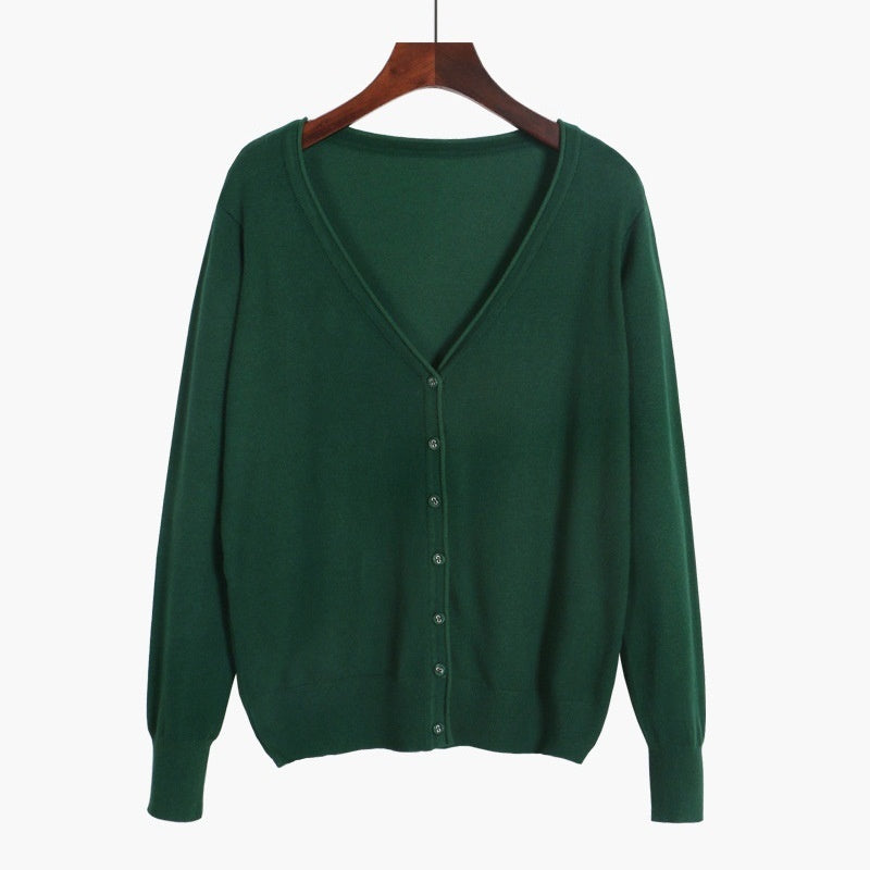 Women's Cloth Buckle Mercerized Cotton Coat Oversized Loose Sweater Outside
