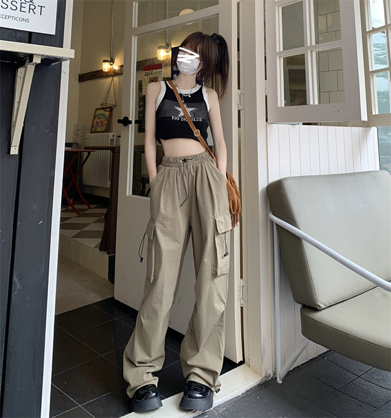 Loose Drawstring Autumn New High Waist Drape Pants For Women