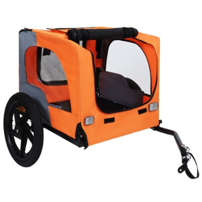 Utdoor Heavy Duty Collapsible Pet Bike Trailer With 16-Inch All Terrain Wheels & Universal Hitch Foldable Dog Cargo Carrier Cart For Bicycles