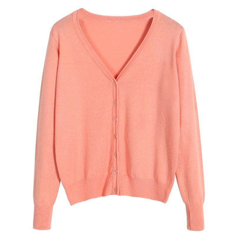 Women's Cloth Buckle Mercerized Cotton Coat Oversized Loose Sweater Outside
