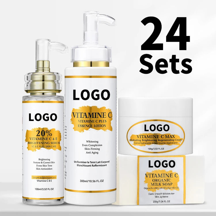 OEM ODM Skin Brightening Products and Cosmetics Face Whitening Cream Beauty Vitamin C Skincare Set for Women