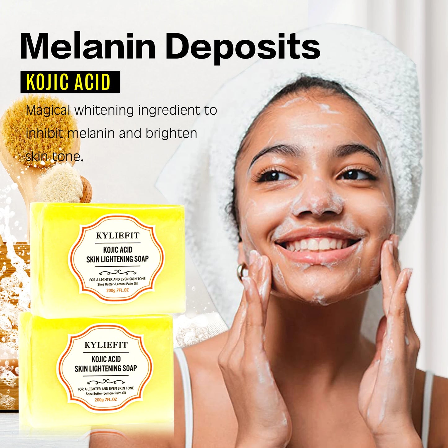 Customized Organic Milk Vitamin C Kojic Acid Coffee Aloe Oil Control Acne Lightening Face Soap for Pimples and Dark Spots