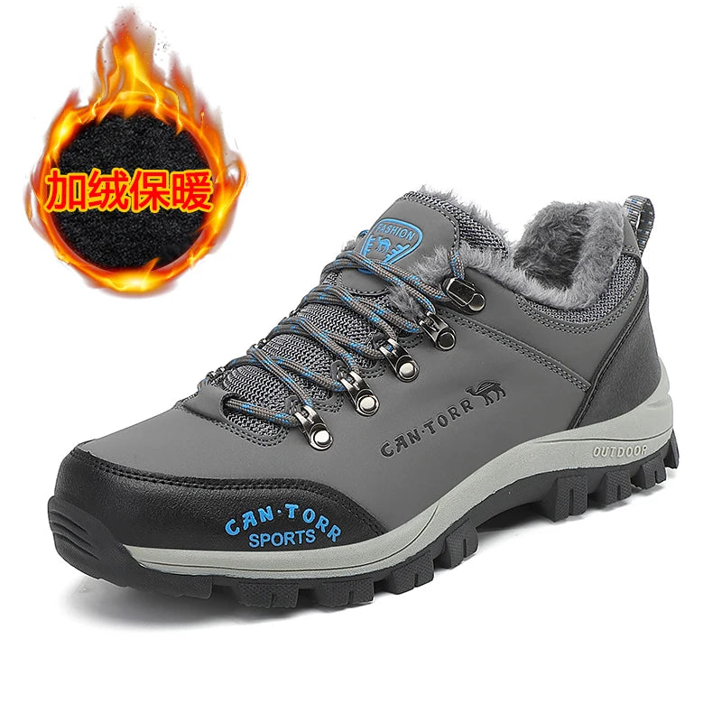 Men's Lightweight Cotton Hiking Shoes Mountain New High Quality Waterproof Leisure Shoes for Autumn/Winter Comfortable for