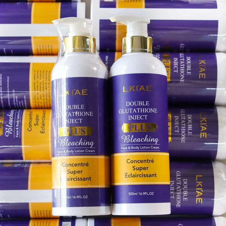 Private Label Vegan Organic Double Gluta Moisturizer Dry Black Skin Care Bleaching Whitening Body Lotion for Pigment Removal