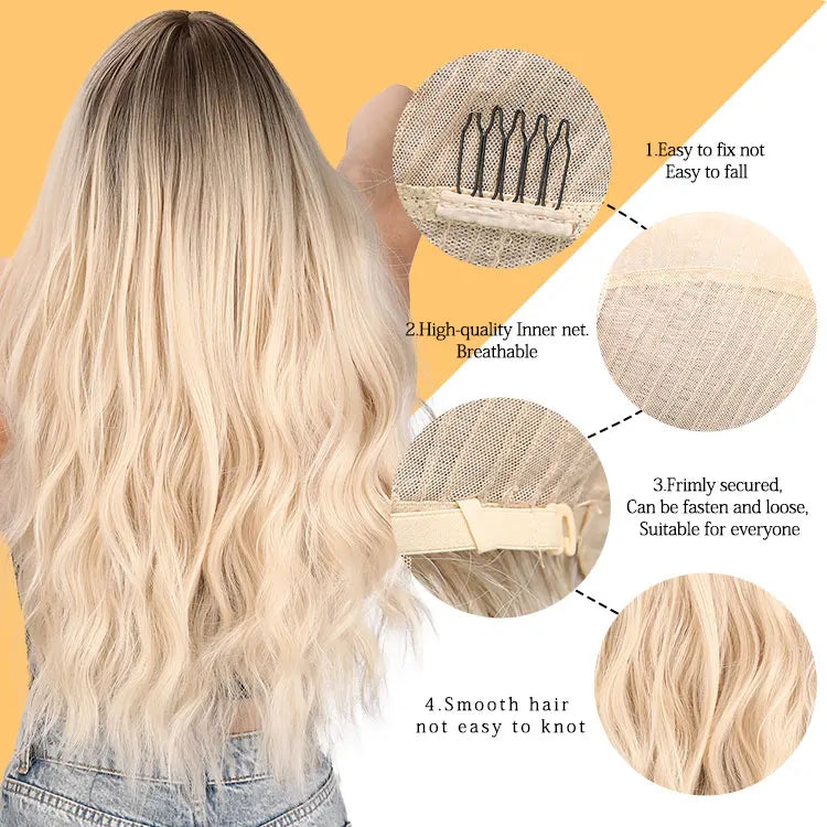 Wholesale Price Blonde Curvy Wig Synthetic Headband Wig Synthetic Wigs for Ladies SM8008