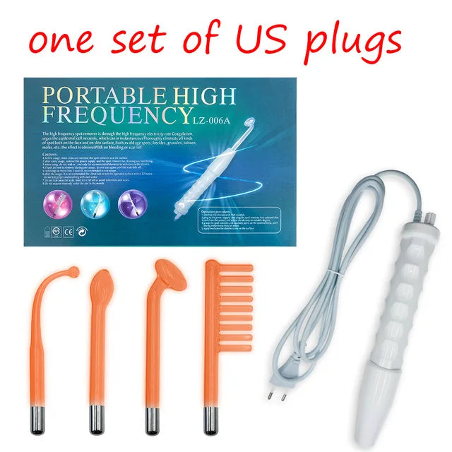 Portable High Frequency Skin Therapy Wand Electrotherapy Comb Tightening Acne Spot Scar Remover Face Massage Aesthetic Equipment