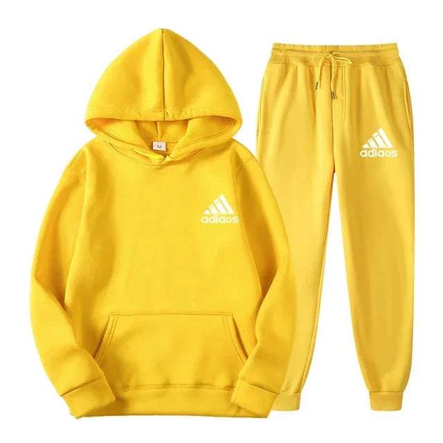 New 2025 autumn_winter men's hooded sweatshirt + jogging pants two-piece outdoor casual men's and women's sportswear set