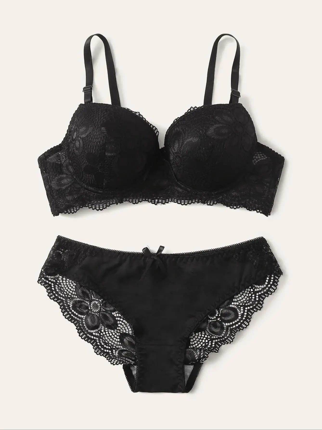 Viomisha Sexy Lingerie Set Lady Push Up Bras Set Transparent Floral Underwire Intimate Pretty Lace Underwear Panty Set