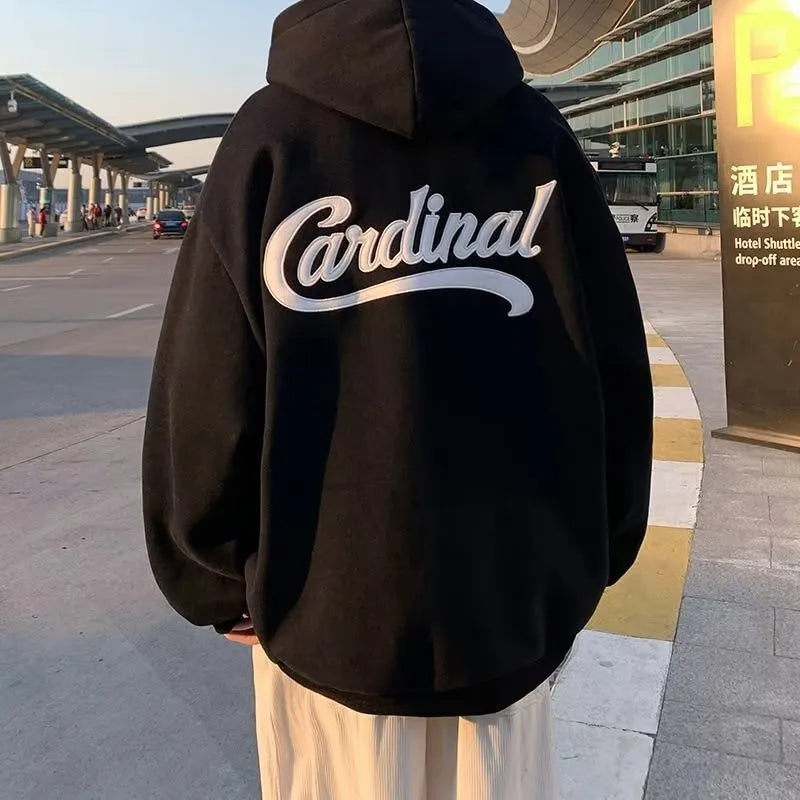 M-8XL Hoodie Men's Large Sweater Hoodie Loose Fashion American Classic Letter Printed Long Sleeve Double Shirt