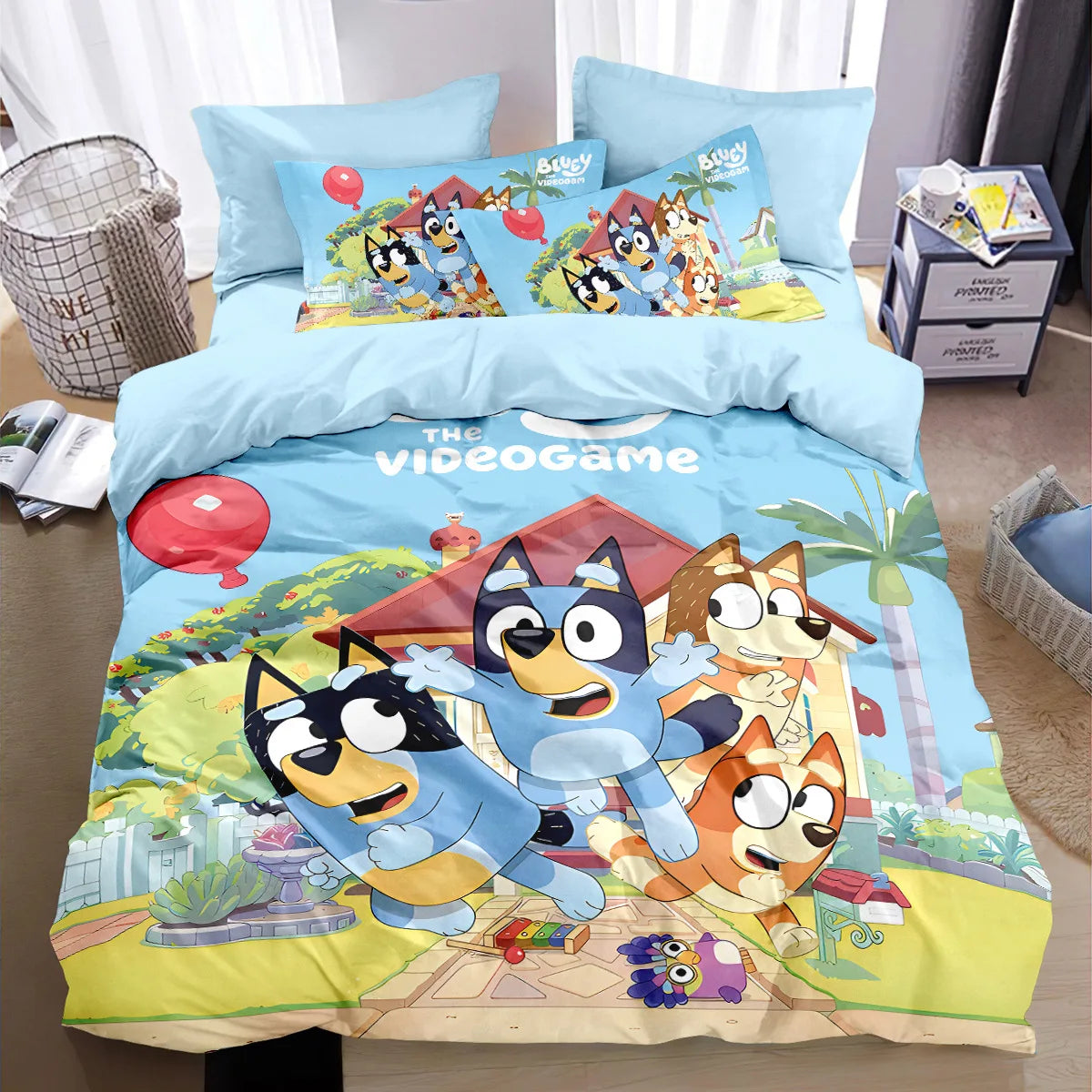 New design B-Blueys Duvet Cover Pillowcase Bandit Chilli Bedding Set for Adult Boy Girl Bedroom Children Single Double Size