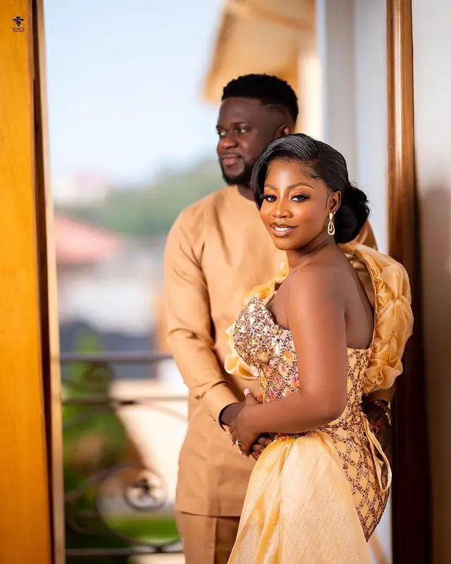 Gold African Aso Ebi Evening Dresses Mermaid Sweetheart Lace Crystals Formal Party Gown Prom Dresses For Black Girls Customized