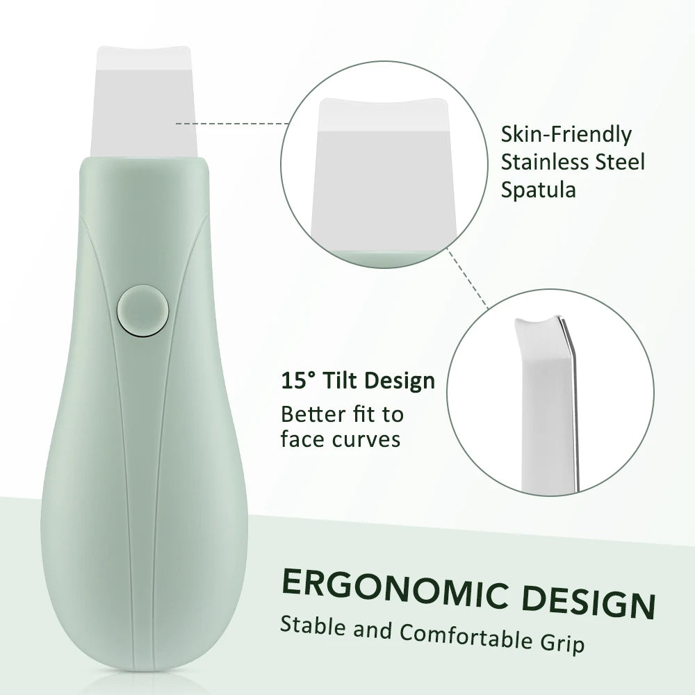 Skin Scrubber High Frequency Vibration Deep Clean Facial Tool Blackhead Pore Remover Face Shovel Beauty Care Exfoliator Device