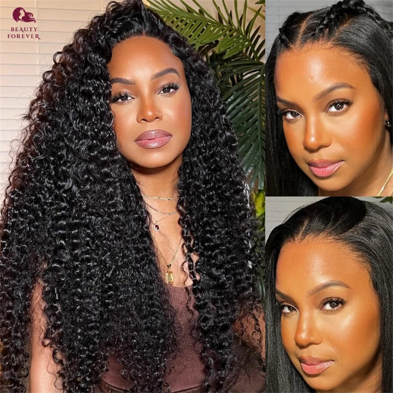 7X5 Bye Bye Knots Curly Glueless Human Hair Wig without Glue Transparent HD Lace Front Brazilian Human Hair Wig