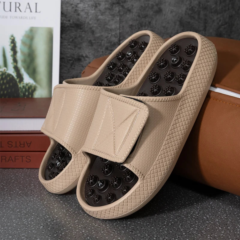 New Summer Men Massage Slippers Sides Indoor Outdoor Sandals Beach Casual Shoes Soft Sole Slides Men Flip-flops Men's Footwear