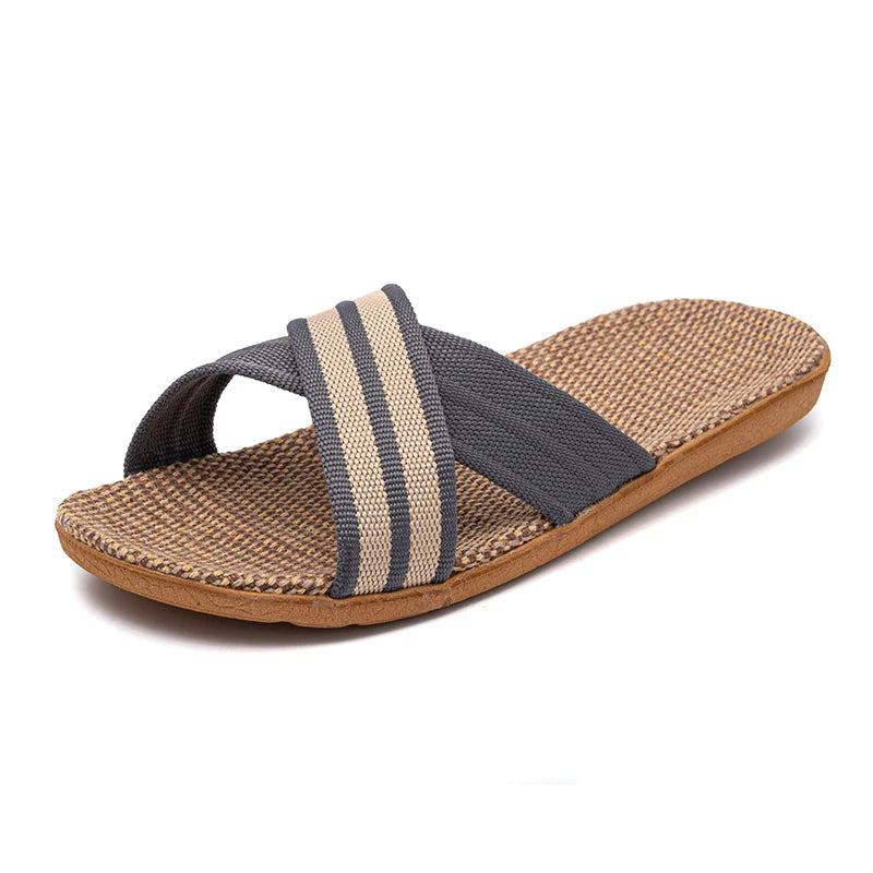 36-45 Flat Sandals Beach Slippers Summer Home Linen Lightweight Eva Non-Slip Slides For Men Women Indoor Outdoor Flip Flops