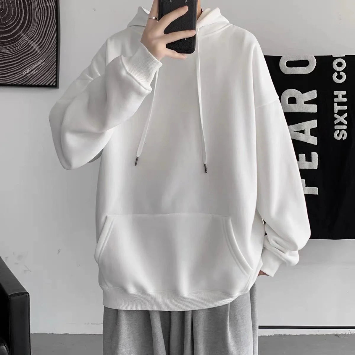 2025 New Hoodies Spring and Autumn Hooded Sweatshirts Men's Hoodie Cardigan Solid Color Classic Jacket Men Coat Men Clothing