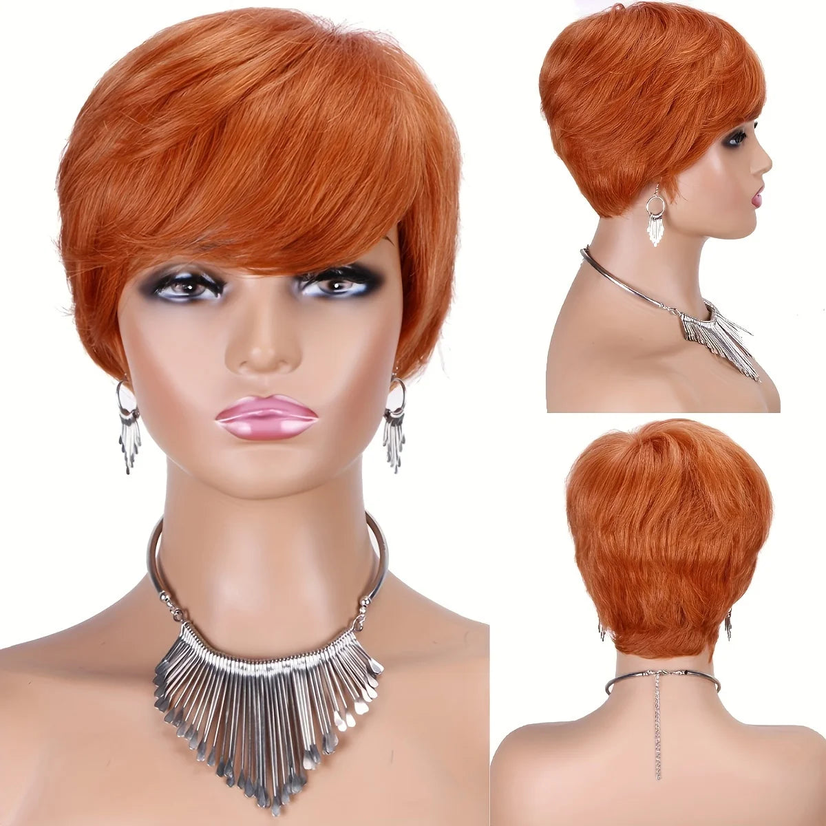 Pixie Cut Wig Human Hair Short Wig for Black Women Short Pixie Wig With Bangs full machine made Wig