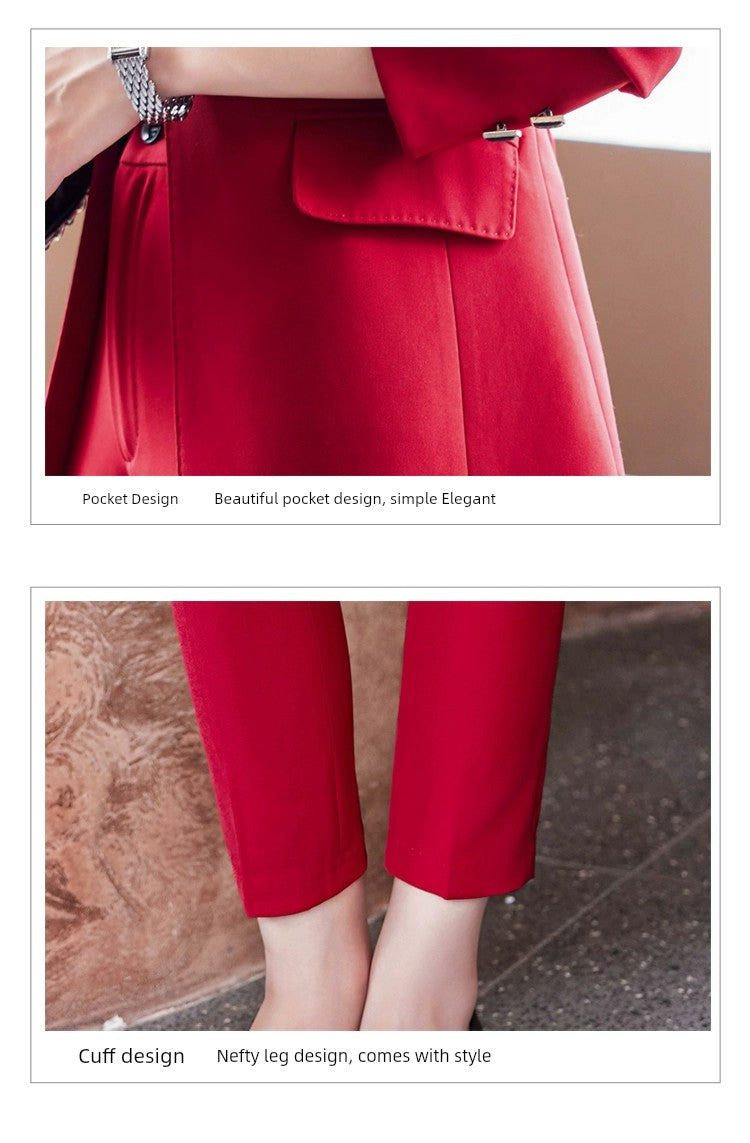 Coat Women's Red Work Clothes Suit Jacket