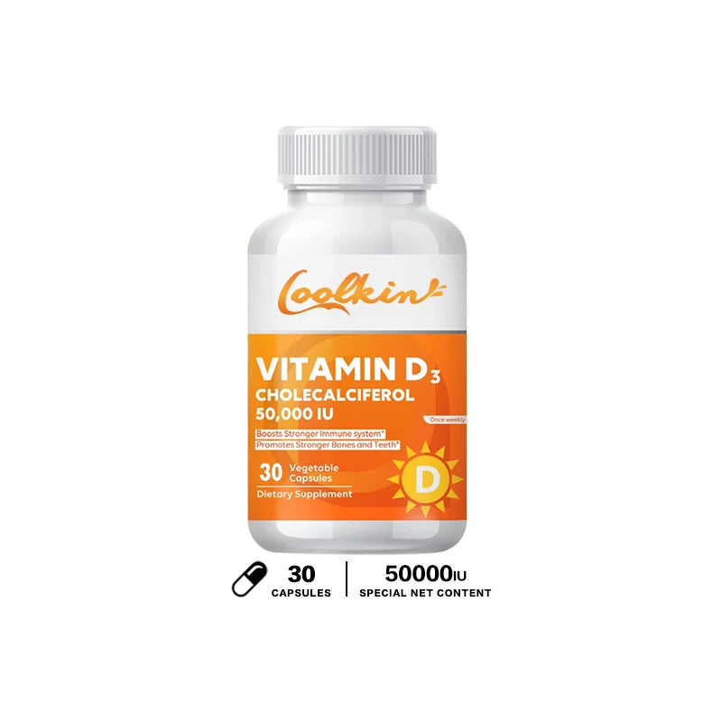 High Potency Vitamin D3 50000 IU - Helps Muscle Nerve Health Support Bone Density Teeth and Skin Heart Health