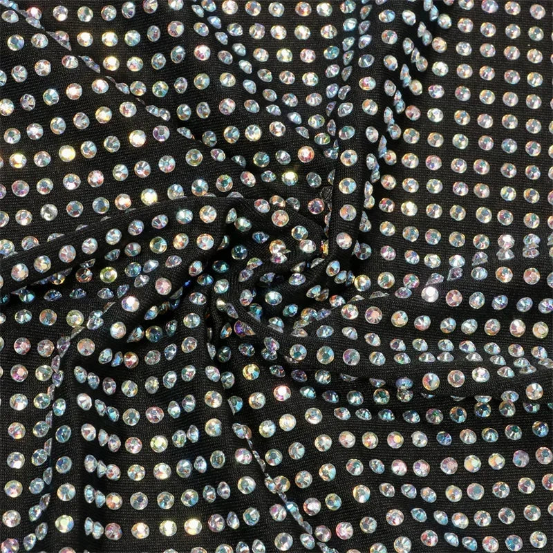 Sparkly Rhinestones Party Club Birthday Outfits for Women Two Piece Set Halter V-neck Crop Top and Mini Skirt Matching Sets