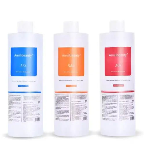 3pcs/Lot 1200ML Hydra Liquid Face Serum Facial Aqua Peel Solution AS1 SA2 AO3 For Beauty Machine SkinCare Deep Cleaning