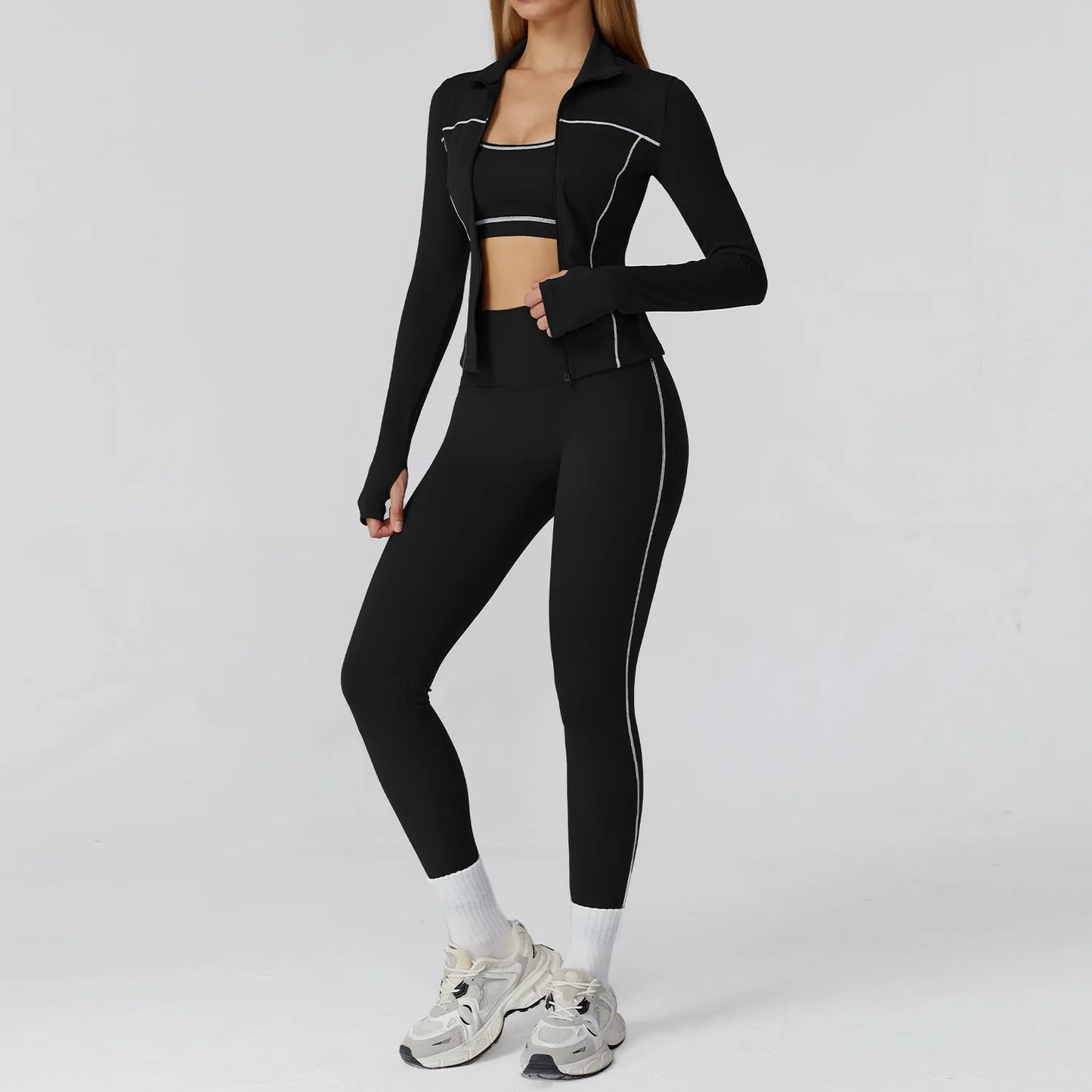 Yoga Set 2/3PCS Sports Outfits Women Clothes Fitness Tracksuit Gym Legging Workout Long Sleeved Female Bra Yoga Suit Sportswear