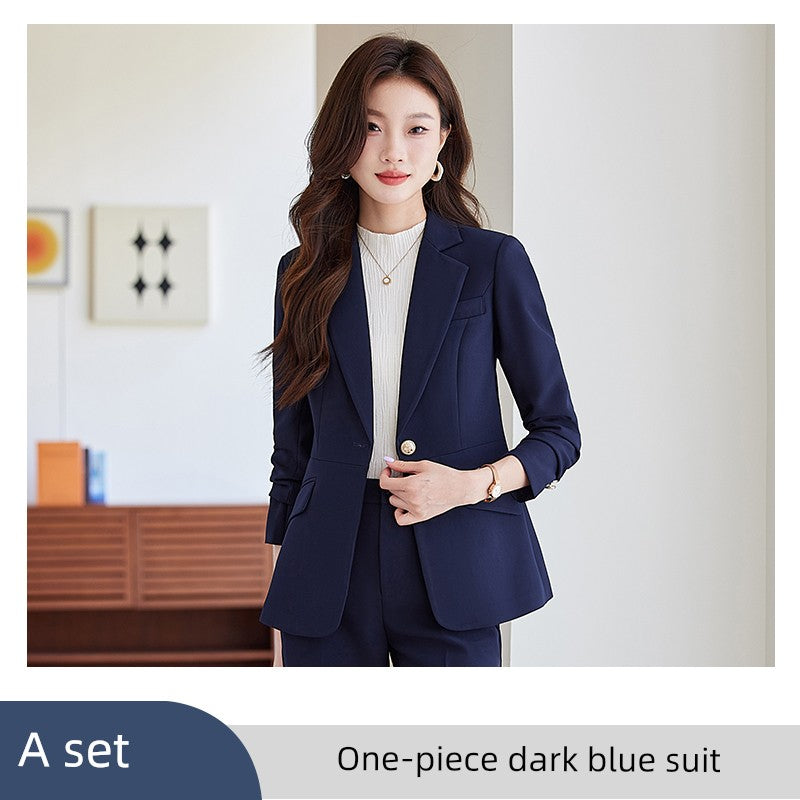 Blue Suit Female Spring & Fall 2025 New Arrival K-style Elegant Casual Suit Jacket Female Fancy Business Wear